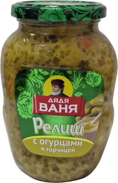 Изображение Релиш из огурцов Дядя Ваня с горчицей Русское поле с/б, 350 г