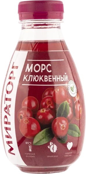 Изображение Морс негаз Мираторг клюква ООО ТК Мираторг п/б, 0,37 л