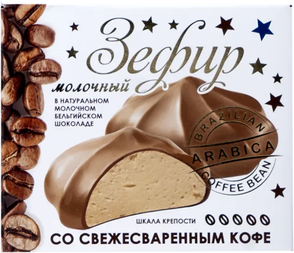 Изображение Зефир в молочном шоколаде ЗГДиОП им.В.П.Пастухова кофейный Первый шоколатье кор, 60 г
