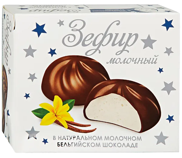 Изображение Зефир в молочном шоколаде ЗГДиОП им.В.П.Пастухова молочный Первый шоколатье кор, 60 г
