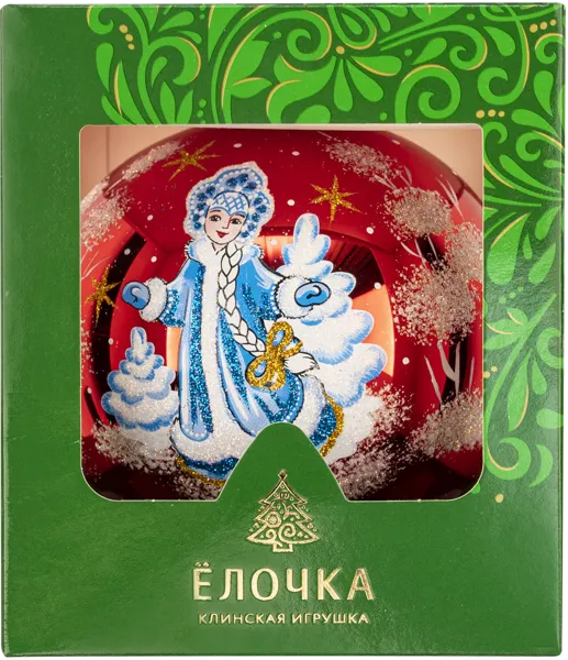Изображение Шар 6 Снегурочка стекло Ёлочка с476 Клинская игрушка к/у, 1 шт