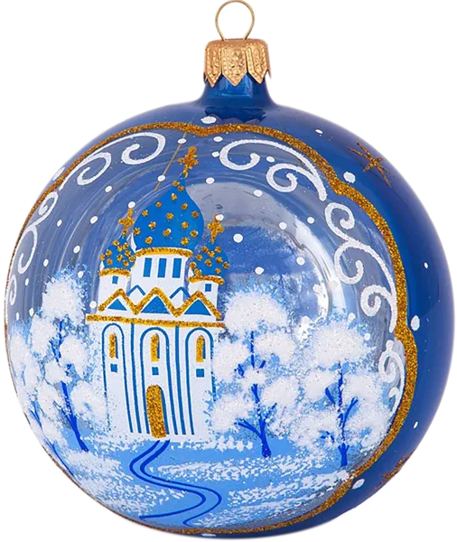 Изображение Шар 6 Русь стекло Ёлочка с1566 Клинская игрушка к/у, 1 шт