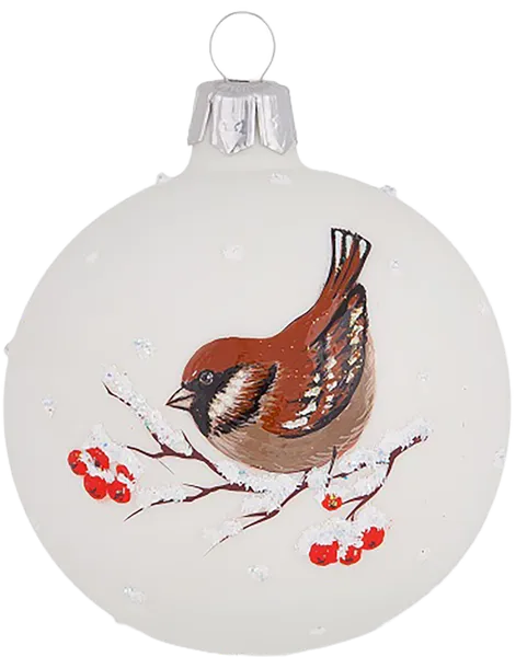 Изображение Шар 3 Воробей стекло Ёлочка с1964 Клинская игрушка п/у, 1 шт