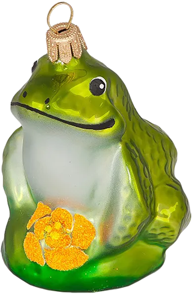 Изображение Фигурка Лягушка 7,1см стекло Ёлочка С 2124 Клинская игрушка к/у, 1 шт