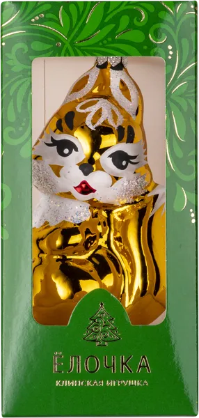 Изображение Фигурка Белочка стекло Ёлочка с652 Клинская игрушка к/у, 1 шт