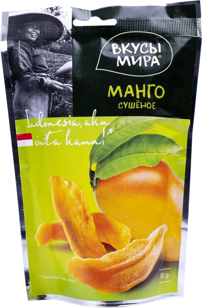 Изображение Сухофрукты натуральные Вкусы мира манго сушеное Ситинан Фуд Кo м/у, 80 г