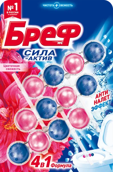 Изображение Средство для унитаза Бреф цветная вода цветочная свежесть Хенкель к/у, 150 г