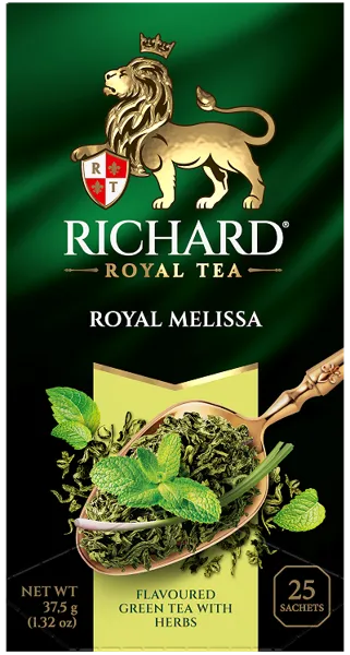 Изображение Чай зеленый в пакетиках Ричард с мелиссой Май кор, 25*1,5 г