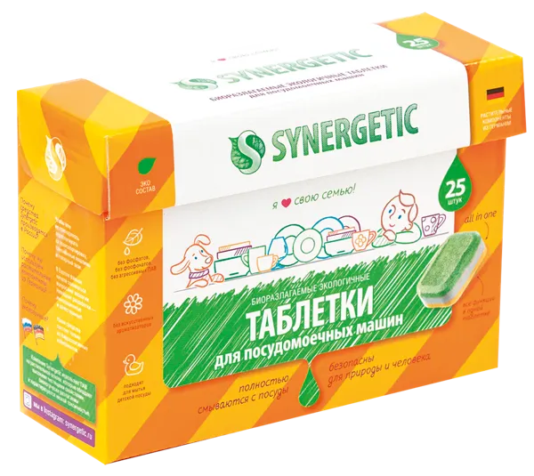 Изображение Таблетки для ПММ Синергетик БИО Синергетик к/у, 25 шт