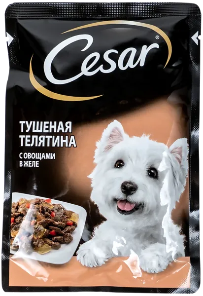 Изображение Корм для собак Цезарь тушеная телятина с овощам Марс м/у, 85 г