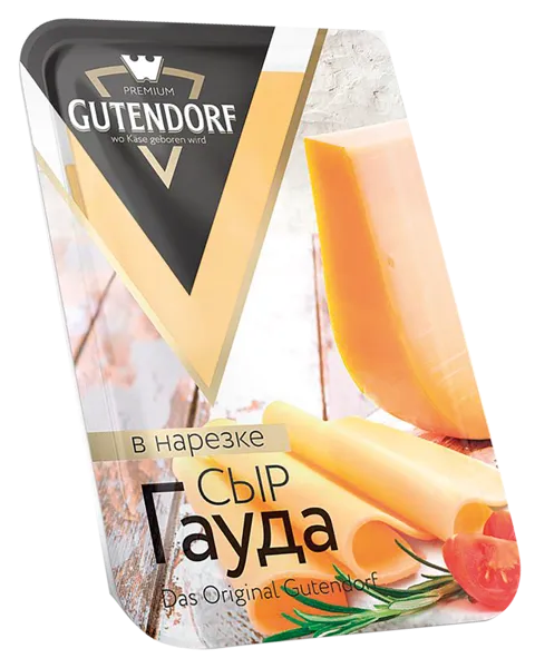 Изображение Сыр 45% нарезка Гутендорф гауда ИП Чернуха О.Л. п/у, 125 г