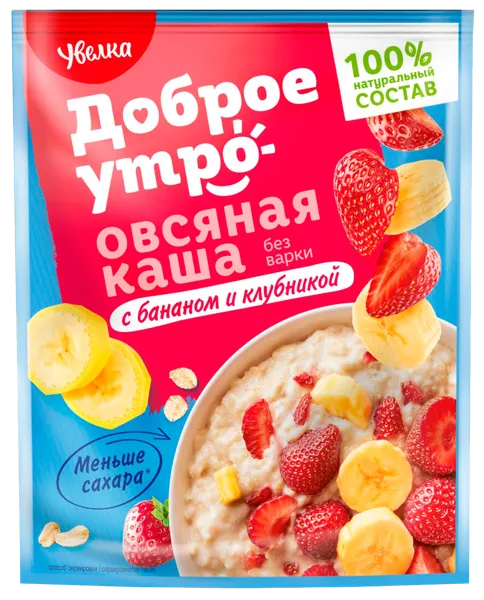 Изображение Каша овсяная Увелка банан клубника Ресурс м/у, 40 г