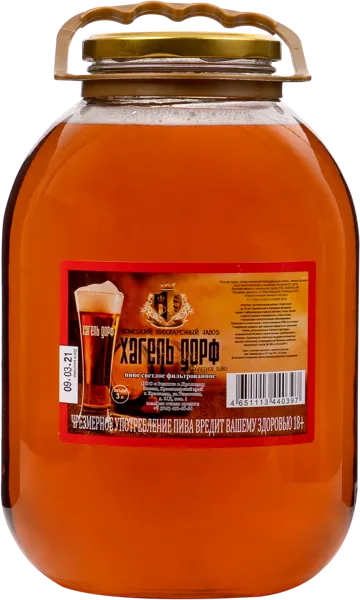 Изображение Пиво бойлерное 4,0% Родник хагель дорф Родник с/б, 3 л