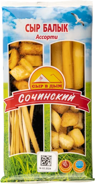 Изображение Сыр копченый Сочинский балык ассорти Аграманян п/у, 100 г