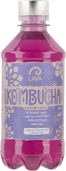 Изображение Напиток газ Лава Комбуча зеленый чай лемонграсс Хозсфера п/б, 0,33 л