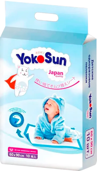 Изображение Пеленка для детей 60*90см Йокосан Азия Лайф к/у, 10 шт