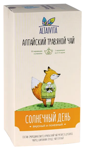 Изображение Чай травяной в пирамидках Алтайвита солнечный день ИП Кузьмин А. М. кор, 10*4 г