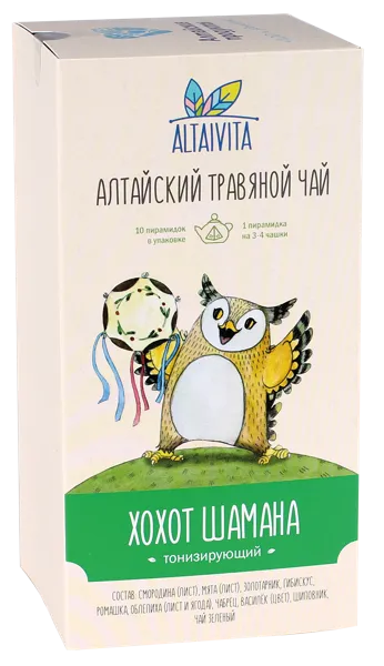Изображение Чай травяной в пирамидках Алтайвита хохот шамана ИП Кузьмин А. М. кор, 10*4 г