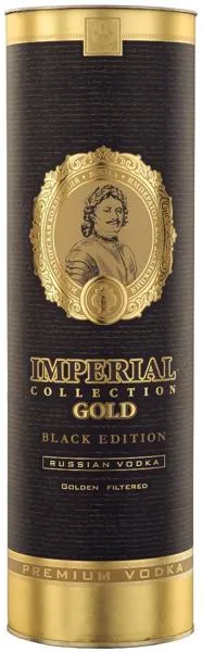 Изображение Водка Спирт Люкс 40% Императорская Коллекция голд блэк эдишн Ладога туба, 1 л