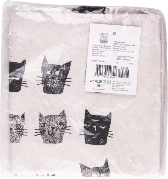 Изображение Сумка 31*41см для шоппинга Лакарт в ассортименте Лакарт , 1 шт