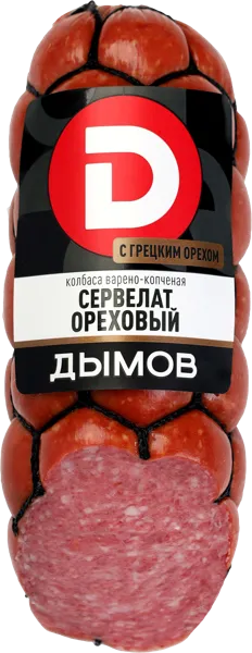 Изображение Колбаса варено-копченая Дымов сервелат ореховый Дымовское КП в/у, 330 г