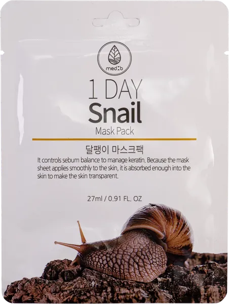 Изображение Маска успокаивающая для лица Мед Би экстракт муцина улитки Синдо м/у, 1 шт
