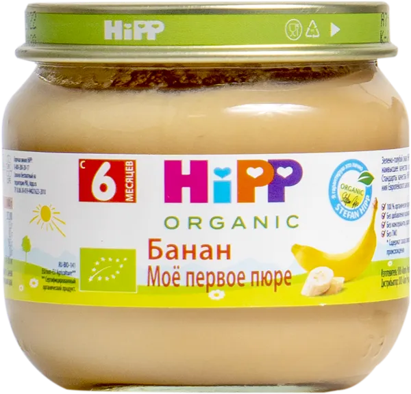Изображение Пюре фруктовое с 6 мес Хипп БИО Мое первое пюре банан Хипп с/б, 80 г