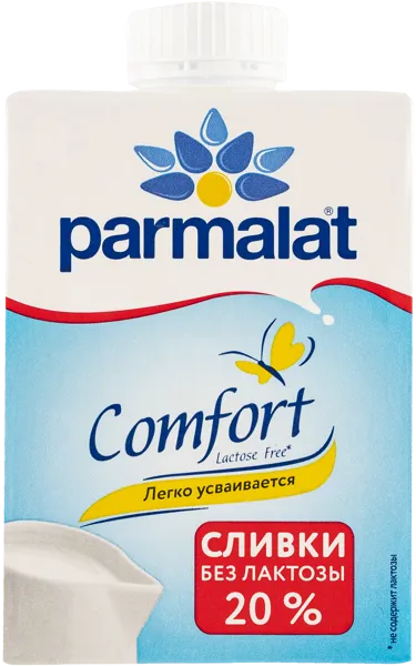 Изображение Сливки 20% без лактозы Пармалат Белгородский МК т/п, 500 мл