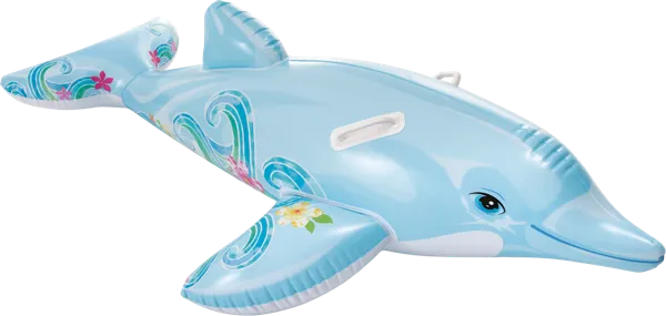 Изображение Игрушка 175*66см для плавания Интекс дельфин голубой с рисунко Интекс к/у, 1 шт