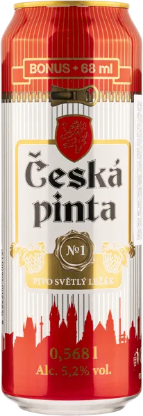 Изображение Пиво светлое Лагер 5,2% Чешска Пинта №1 палес Чешска Пинта ж/б, 0,568 л