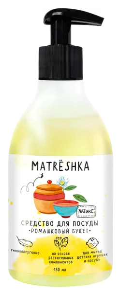 Изображение Средство для мытья посуды Матрешка БИО ромашковый букет концентр КубаньБытХим п/у, 450 мл