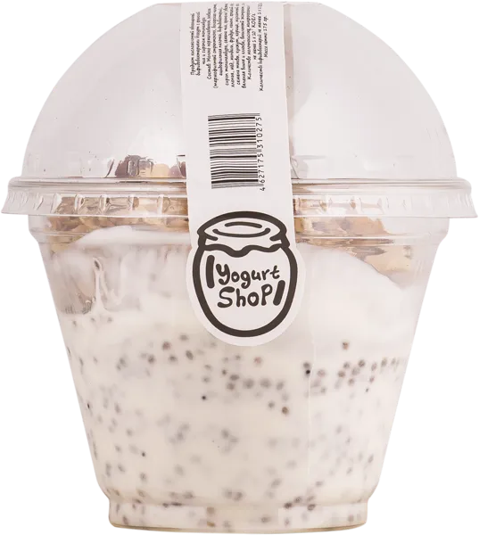 Изображение Йогурт 8,6% с гранолой Йогурт Шоп чиа сироп топинамбура Йогурт шоп п/б, 175 г