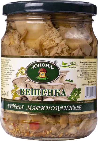 Изображение Вешенки маринованные Юнона Юнона Инвест с/б, 460 г
