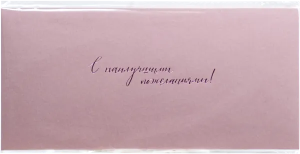 Изображение Конверт подарочный розовый Мэрри Маркет с наилучшими пожеланиями ИП Сорокин А.С. м/у, 1 шт