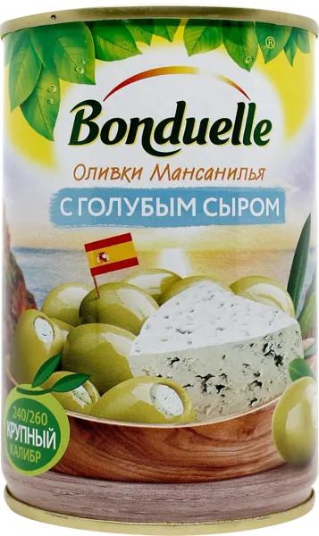 Изображение Оливки с голубым сыром Бондюэль Индастриал Алиментарис ж/б, 300 г