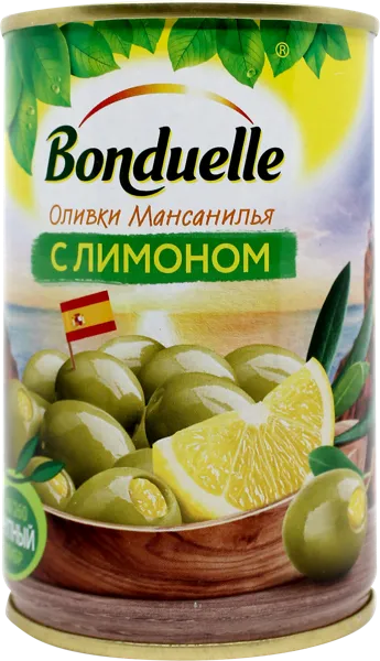 Изображение Оливки с лимоном Бондюэль Индастриал Алиментарис ж/б, 300 г