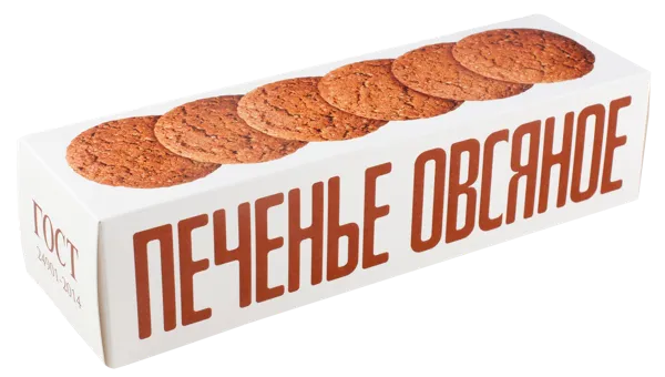 Изображение Печенье овсяное ГОСТ Полет классическое Полет кор, 250 г