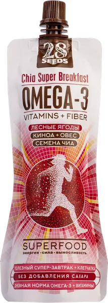 Изображение Пюре суперфуд с чиа 28 Сидс лесные ягоды Омега м/у, 220 г