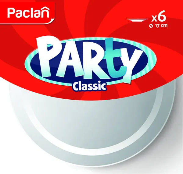 Изображение Одноразовая посуда 17см Паклан пати тарелка белая Нинбо Линхуа Пласт м/у, 6 шт
