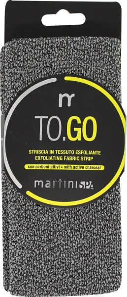 Изображение Мочалка лента для тела Мартини ту гоу активный уголь черная Мартини спа м/у, 1 шт