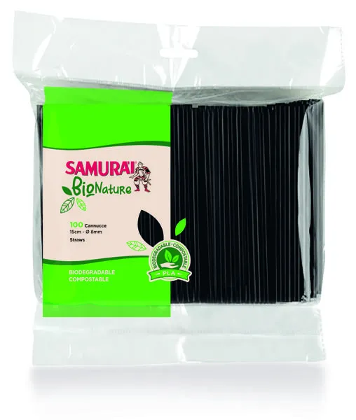 Изображение Трубочки для коктейля Самурай черные Сисма м/у, 100 шт