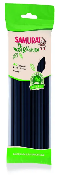 Изображение Трубочки для коктейля Самурай черные 21см Сисма м/у, 40 шт