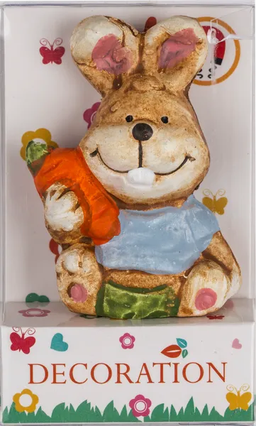 Изображение Фигурка 6см пасхальная Купман кролик с морковкой Купман Интернэшнл , 1 шт