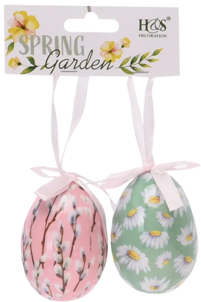 Изображение Подвеска 4,5*6,5см пасхальная Купман яйцо с цветами Купман Интернэшнл м/у, 2 шт