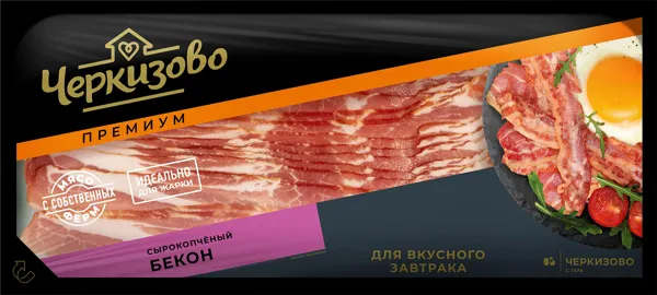 Изображение Мясо свиное с/к нарезка Черкизово бекон ЧМПЗ в/у, 180 г