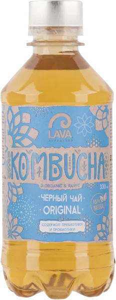 Изображение Напиток газ Лава Комбуча черный чай Хозсфера п/б, 0,33 л