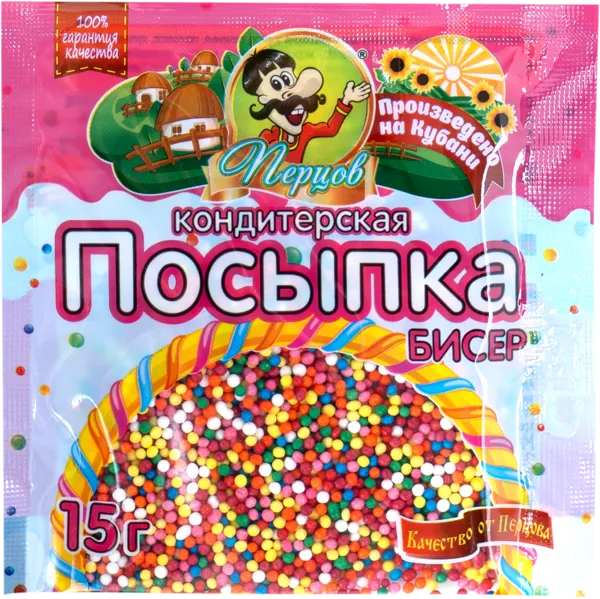Изображение Посыпка кондитерская Перцов бисер ПромАгроПак м/у, 15 г
