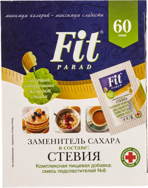 Изображение Стевия в саше №8 ФитПарад Питеко кор, 60 г