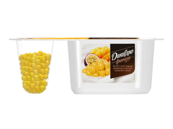 Изображение Йогурт 6,9% с хруст шар Даниссимо манго маракуйя Эйч энд Эн п/б, 105 г