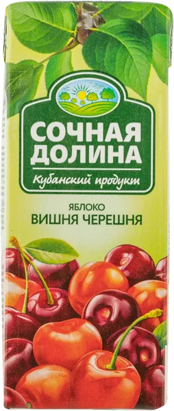 Изображение Нектар Сочная долина яблоко вишня черешня ЮСК т/п, 0,2 л